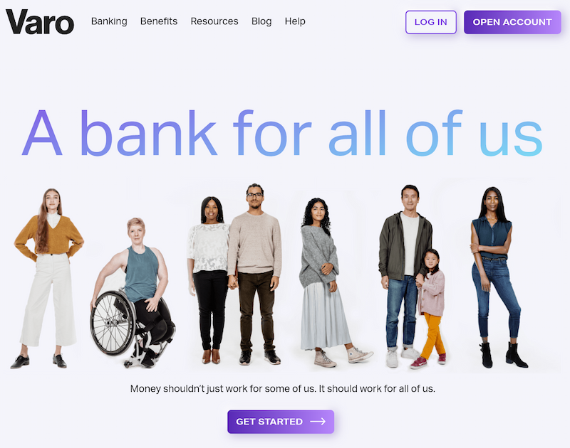 Varo Bank Homepage